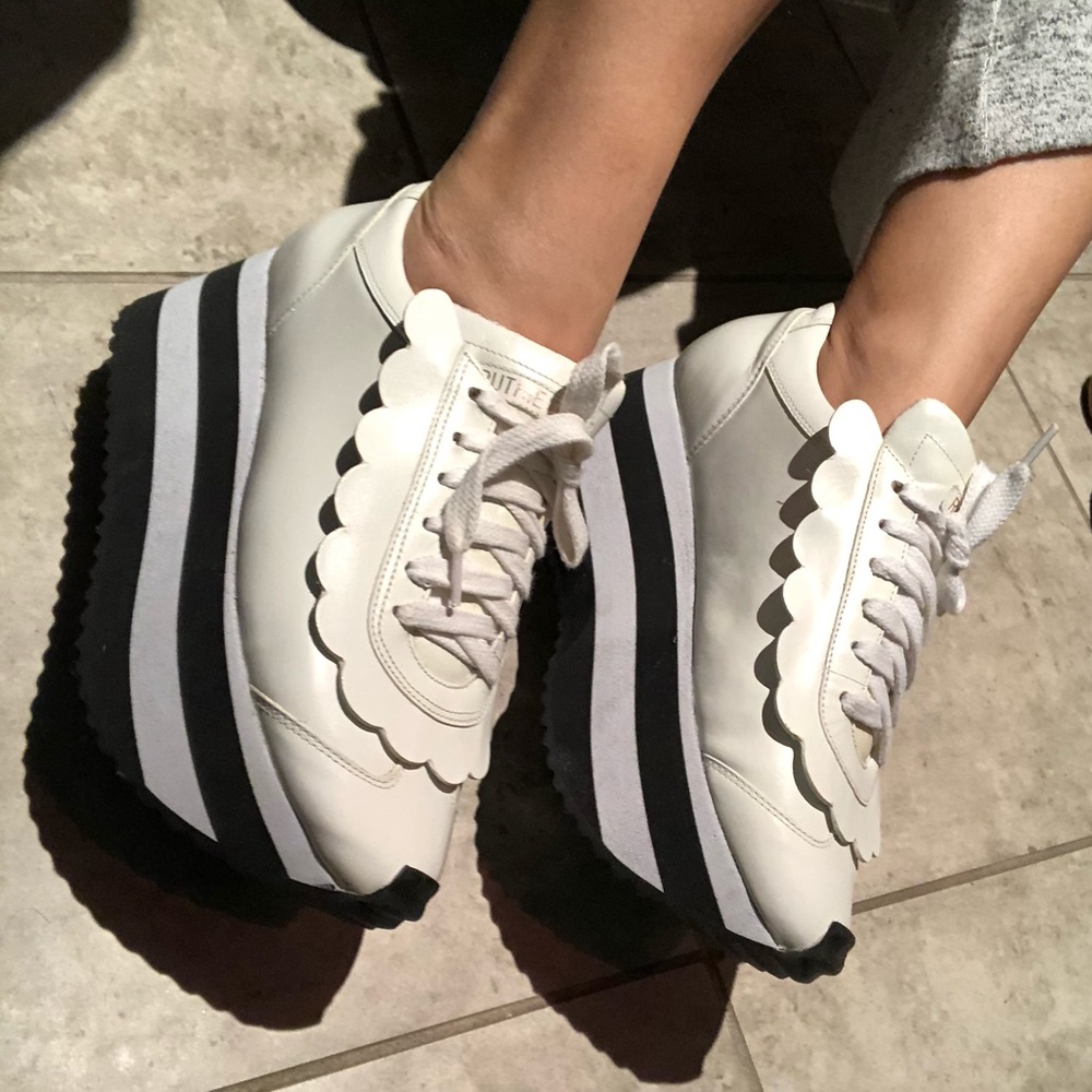 Ruthie Davis White Leather Platform Sneakers